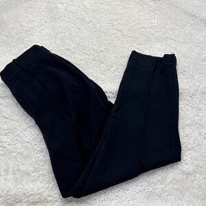 Vince Womens Elastic Waist Straight Leg Trouser Pants Black Sz S Career Business